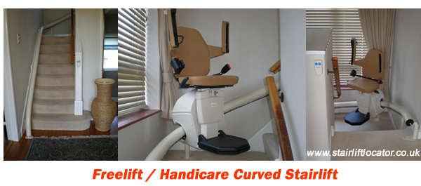 Freelift Stairlift Photos for Curved Stairs