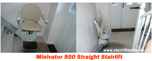 Stairlift Photos of the Minivator 950 straight Stairlift
