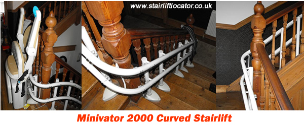 Curved stairift photos Minivator 2000 curved Stairlift